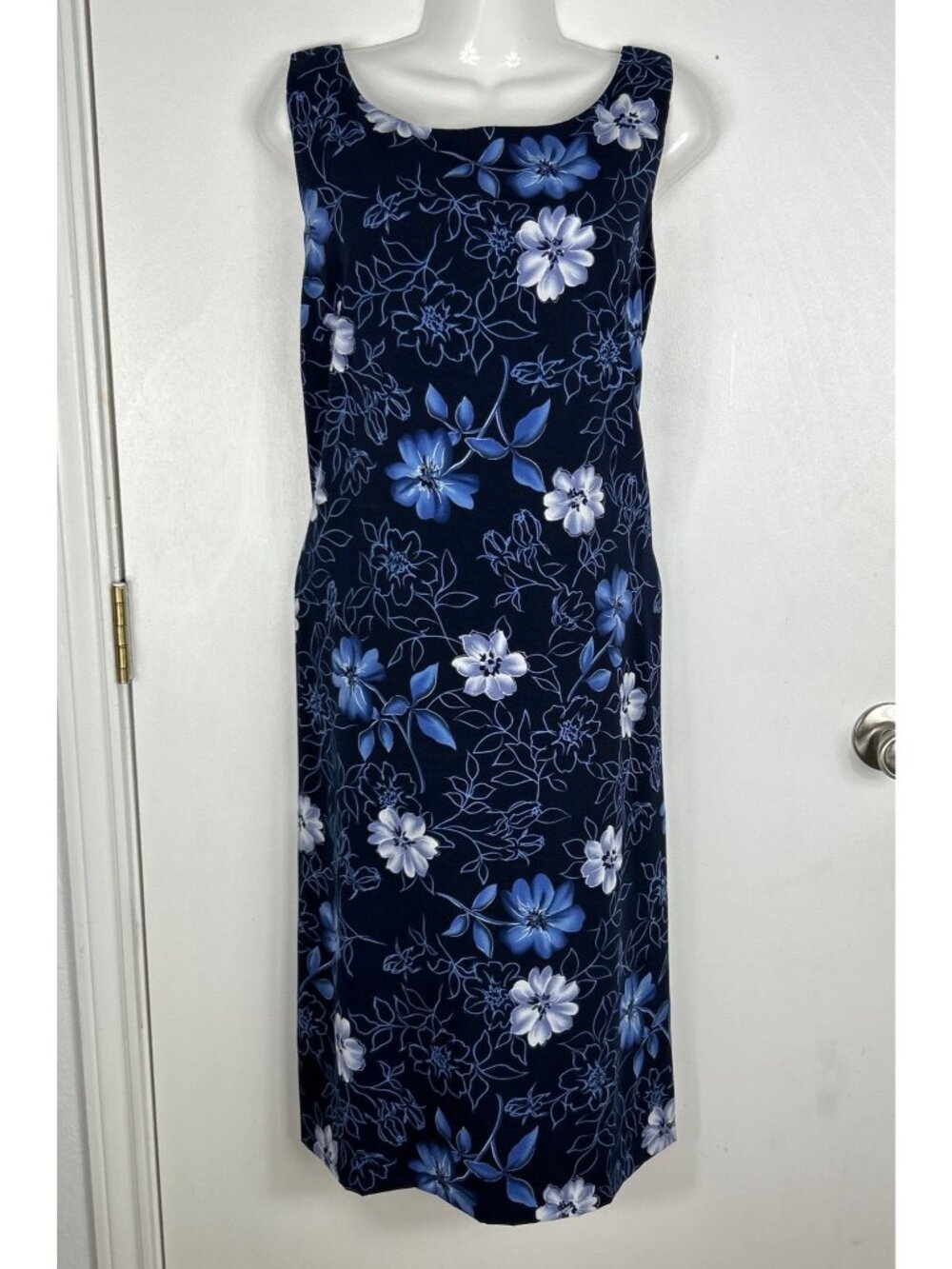 Studio I Floral Navy Sleeveless Midi Dress Size 12